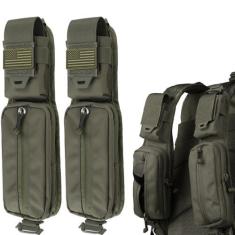 Imagem de WYNEX Molle Acessórios Bolsa de Bolso Duplo com Zíper Versão, Bolsa Alça de Ombro Alça de Ombro Acessório Molle Acessórios Táticos Bolsa de Ombro Starps Bolso com Zíper Suporte de Telefone Adicional