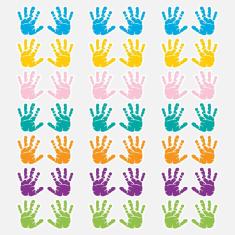 Imagem de Adesivo De Parede Infantil Mãos Coloridas 8x9cm 42un