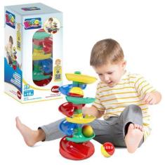 Imagem de Brinquedo Infantil Rola Bola 18 Peças Educativo - Dismat