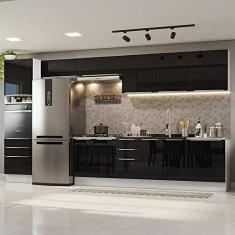 Imagem de Armário de Cozinha Completa 400cm Branco/preto Lux da Thauane Madesa