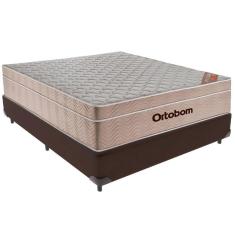 Imagem de Cama Box Marrom E Colchão Airtech Springpocket Molas Ensacadas Viúvo Ortobom