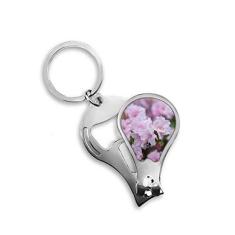 Imagem de Cortador de unhas rosa branco lindas flores cortador abridor chaveiro tesoura
