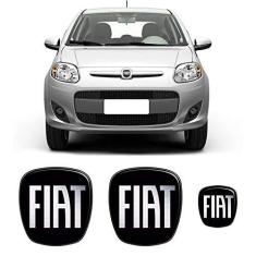 Imagem de Kit 3 Adesivos Emblema Fiat Novo Palio  Black