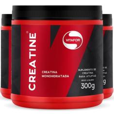 Imagem de Kit 3 Creatina monohidratada Creatine Vitafor em pó