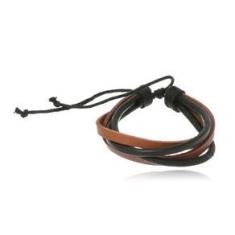 Imagem de Pulseira Boca Santa Semijoias Couro Marrom E Negra Unisex