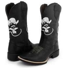 Imagem de Bota Western Masculina Bico Quadrado em Couro Texas Gold Tiao Carreiro 