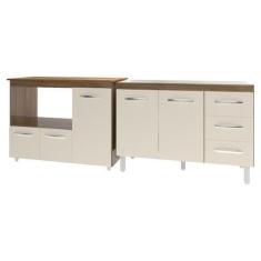 Imagem de Armário Cozinha Balcão Gabinete De Pia 120 Cm Bruna E Balcão Lilian Pa