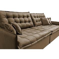Imagem de Sofá Sem Caixa Retrátil Reclinável 2,95m Cama Inbox Versátil com Pillow Top e Molas Velusoft Castor