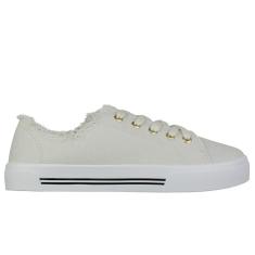 Imagem de Tênis Casual Detalhe Desfiado Feminino Moleca Branco - 5667.322-Feminino