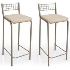 Imagem de Banquetas Kit 2 Banquetas Genova Nickel Nude - Kappesberg