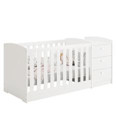 Imagem de Berço Americano Multifuncional Atlanta Branco Brilho - Reller Móveis Branco Brilho