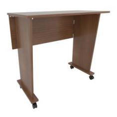 Imagem de Mesa para Computador Multiuso Scott Dobrável com Rodízio Amêndoa - Pnr Móveis