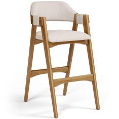 Imagem de Banqueta Alta Para Cozinha Sala de Jantar Bar Suran L02 Linho Cru - Lyam Decor