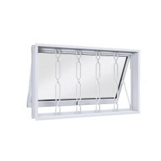 Imagem de Janela de Aço Maxim-Ar 60x60cm com Grade Mosaico Facilita Lucasa Branco