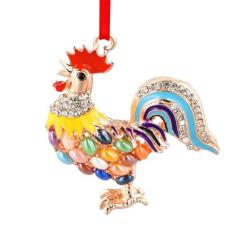 Imagem de WhatSign Enfeites de Natal de galinha - Enfeites de frango de metal para decorações de árvore de Natal, animais de fazenda, galinha, enfeites de árvore de Natal, presentes de galinha, enfeites de