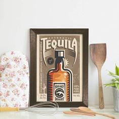 Imagem de Quadro Bebida Vintage Tequila 22x32cm Moldura Marrom