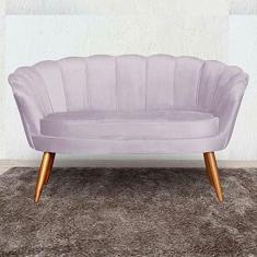 Imagem de Namoradeira Estofada Decorativa Para Recepção Pétala Veludo Rose - LM DECOR