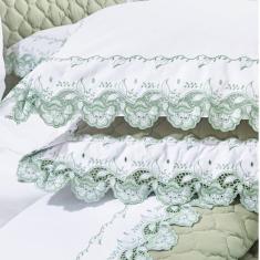 Imagem de Jogo de Cama Casal Maiori 4 Peças Percal 200 Fios Bernadete Casa Verde
