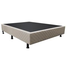 Imagem de Base Box para Cama Casal 138x188cm Liz S05 Suede Bordado Bege - Mpozenato