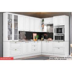 Imagem de Cozinha Modulada Completa Americana 10 Peças (3Aéreos+3Balcões+2Paneleiros+2Complementos) C5P36 Branco - Henn