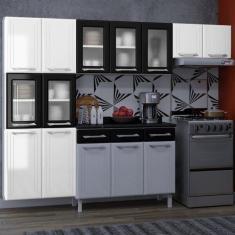 Imagem de Cozinha Compacta De A o 3 Pe as Top zio  Branco Com Preto