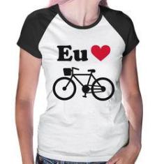Imagem de Baby Look Raglan Eu Amo Bicicleta - Foca Na Moda