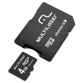 Imagem de Cartão de Memória Micro SD com Adaptador Multilaser 4 GB MC456