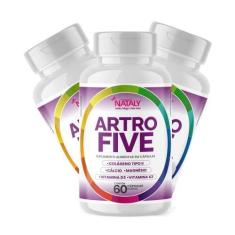 Imagem de Kit Com 3 - Artrofive Colágeno Tipo II + Cálcio + Magnésio + Vitamina K2 + Vitamina D3 60 Caps de 500mg Nataly