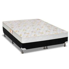 Imagem de Cama Box Queen: Colchão Espuma Castor D28 Sleep Max + Base Crc Suede Black(158X198)
