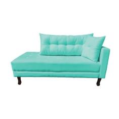 Imagem de Divã Recamier Troya 1,60 Cm Lado Direito Suede Azul Tiffany - Neros In