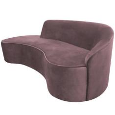 Imagem de Sofá Curvo 04 Lugares 230cm Eron Braço Esquerdo Veludo Rosê - Nexta Ca