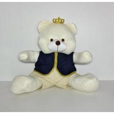 Imagem de Urso De Pelúcia Realeza Príncipe Grande 50 cm Azul Marinho - POLYBABY