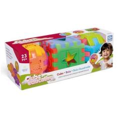 Imagem de Cubo + Bola E Bola Quadrada Brinquedo Educativo - tutty toys