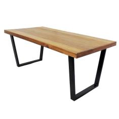 Imagem de Mesa Industrial Diamond Madeira Maciça 2,00m Ferragem Preta