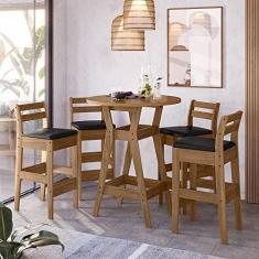 Imagem de Conjunto Mesa Bistro com 4 Banquetas Cedro Gold 11C