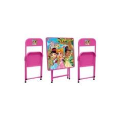 Imagem de Conjunto Mesa e Cadeira de Aço Infantil - Rosa