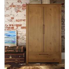 Imagem de Guarda-Roupa Solteiro 2 Portas 1 Gaveta Madeira Maciça Madma Artemobili Garapa