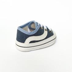 Imagem de Sapatinho Bebê Tênis Vanszinho Unissex Cano Baixo Jens Com Azul Infant
