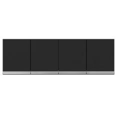 Imagem de Armário Aéreo Cozinha 4 Portas 160 Cm Preto Fosco