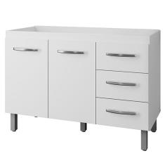 Imagem de Balcão Para Pia Sem Tampo Bianca 120 Cm Branco Mobbs