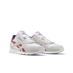 Imagem de Reebok Tênis masculino clássico de nylon, Branco/Branco, 37