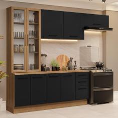 Imagem de Armário de Cozinha Completa 270cm Rustic/Preto Agata Madesa 11