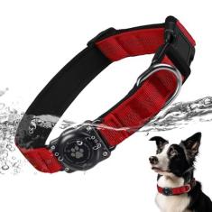 Imagem de Coleira para cães AirTag, IP68 à prova d'água, suporte para coleira de ar, refletiva, ultradurável, acolchoada confortável, coleiras resistentes para cães pequenos, médios e grandes (C (37,6 cm - 51,5