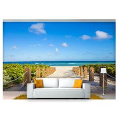 Imagem de Papel De Parede Estrada Caminho Praia Mar 3D 6M² Nes094