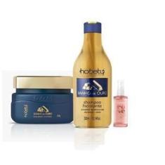 Imagem de Kit Hobety Banho De Ouro Shampoo 300Ml+Mascara 300Gr+Serum