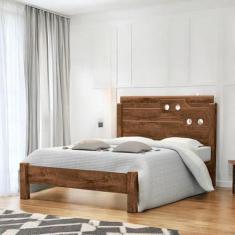 Imagem de Cama Casal com Aplique Espelho Luiza Malbec - VitaMov