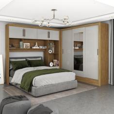 Imagem de Guarda-roupa Casal Modulado 4 Portas Santiago com Espelho 3 Portas 5 G