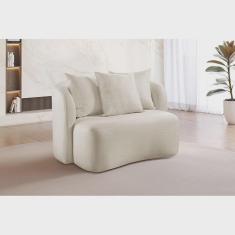 Imagem de Sofá Curvo Orgânico Orion Elegância e Contemporaneidade Nude