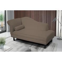 Imagem de Recamier Divã Larissa Liso 160cm Lado Esquerdo Suede Cappuccino - Vh M