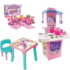 Imagem de Mesinha Infantil C/Cadeira Unicórnio + Big Cozinha e Chá - Monte Líban